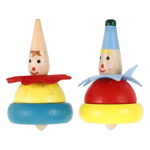 Warmhm 2 Stück Bunter Clown-Kreisel Handgefertigt Bemalt Clown-Kreisel Aus Holz Intelligenz-Spielzeug Für Kindergartenkinder Warmhm 2 Stück Bunter Clown-Kreisel Handgefertigt Bemalt Clown-Kreisel Aus Holz Intelligenz-Spielzeug Für Kindergartenkinder von Warmhm