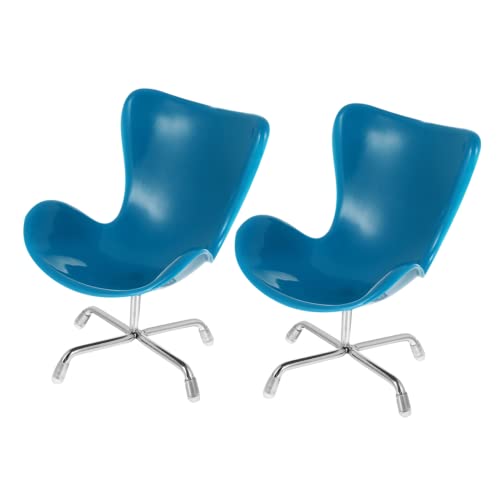 Warmhm 2 Stück Egg-Stuhl-Sessel kinderstuhl Chair kinderhichstuhl Armchair kunststoffstühle arm Chair Mini Essen Ei winzige Simulationsstühle Simulationsstuhl Plastik Blue von Warmhm