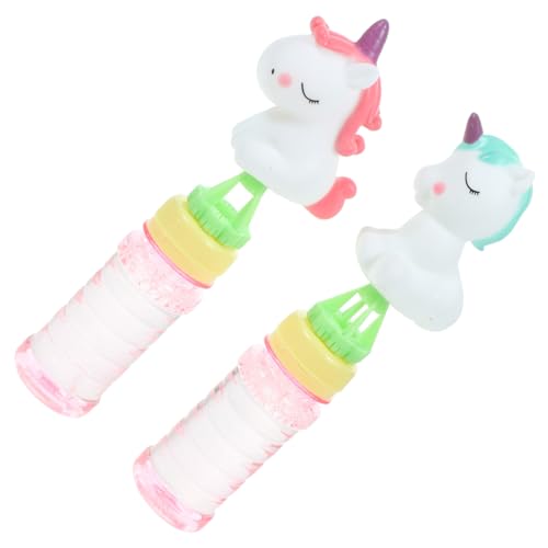 Warmhm 2 Stück Einhorn Seifenblasenstäbe für Wasserspielzeug für Geburtstagsfeiern Party Mitgebsel für Outdoor Aktivitäten und Feiern Zufällige Farben Zufällige Farbe von Warmhm