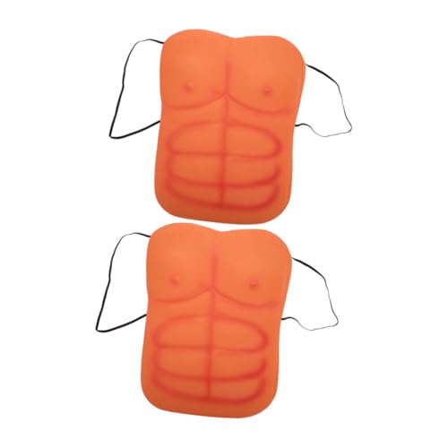 Warmhm 2 Stück Fake Brustmuskel Shirt für Männer Realistisches Muskelkostüm Lustiges Cosplay Accessoire für Party und Halloween Künstliche Brustmuskeln Langlebiges Muskel Bodysuit von Warmhm