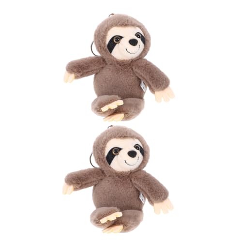 Warmhm 2 Stück Faultier Schlüsselanhänger Kleines Stofftier Plüsch Stofftier Mit Schlüsselanhänger Plüsch Schlüsselhalter Plüschtier Schlüsselanhänger Mini Faultier Puppe Kleiner von Warmhm
