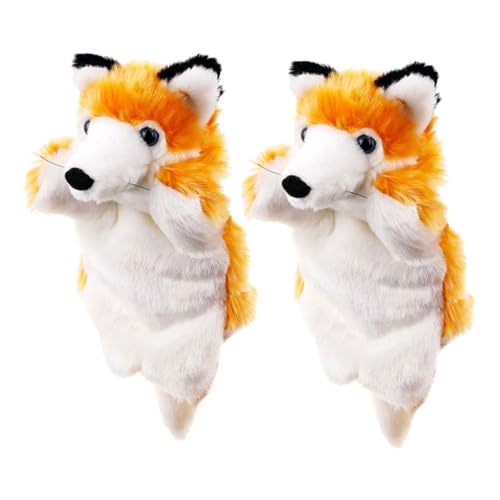 Warmhm 2 Stück Fox Plush Toy Puppentheater Für Tierpuppen Monsterpuppe Mini-fingerpuppen Kleine Fingerpuppen Monster-fingerpuppen Fingerpuppen Für Kleinkinder Plüsch von Warmhm