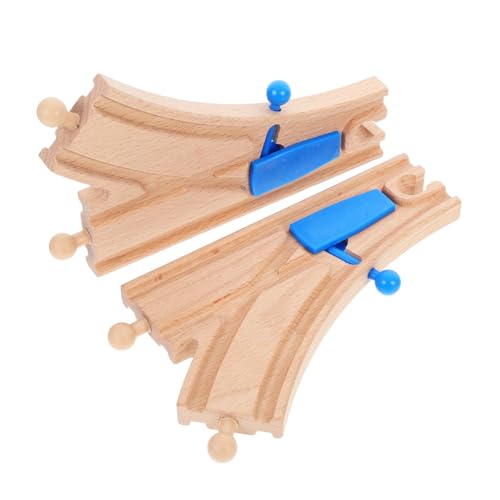 Warmhm 2 Stück Gleiszubehör Spuren Gleisstützen Puzzle Eisenbahnschienen Stecker für holzspielzeug kinderzimmer Spielzeugeisenbahnen gerade Holzschienen Plastik von Warmhm