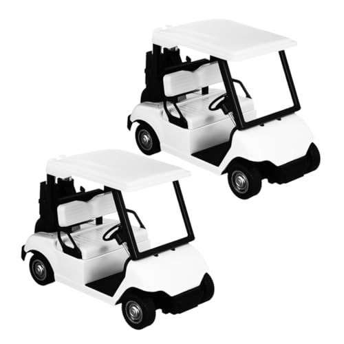 Warmhm 2 Stück Golfwagenmodell Golfwagen-Modellspielzeug -Golfwagen Golf zubehör Auto Golf-Fanartikel deko Golfwagen aus Druckguss Golfcart-Modell Legierung Weiß von Warmhm
