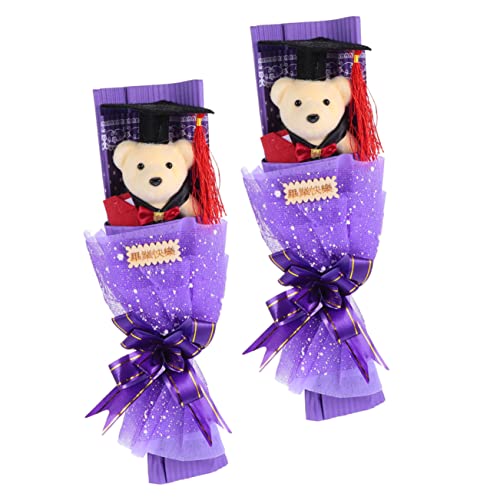 Warmhm 2 Stück Graduierungsstrauß Bären-abschlussstrauß Für Absolventen Graduationsparty Gefälligkeiten Gefüllte Abschlussbären Junggesellin Abschlussbouquet Tragen Plüsch Violett Stoff Warmhm 2 Stück Graduierungsstrauß Bären-abschlussstrauß Für Absolventen Graduationsparty Gefälligkeiten Gefüllte Abschlussbären Junggesellin Abschlussbouquet Tragen Plüsch Violett Stoff von Warmhm