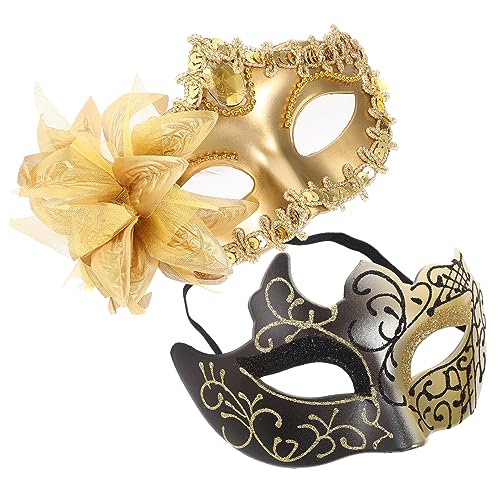 Warmhm 2 Stück Halbgesichts Maske Masquerade Party Maske Halloween Karneval Dekorative Masken und Blumenmuster Leicht und Komfortabel für Damen und Herren Warmhm 2 Stück Halbgesichts Maske Masquerade Party Maske Halloween Karneval Dekorative Masken und Blumenmuster Leicht und Komfortabel für Damen und Herren von Warmhm