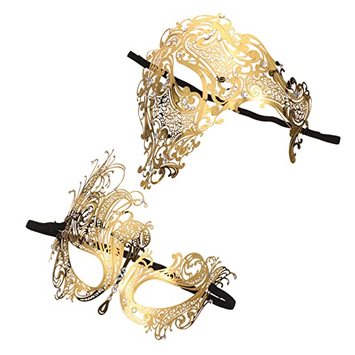 Warmhm 2 Stück Halbgesichts Metallic Masken mit Strassbesatz Teiliges Verstellbare Party Masken für Halloween Maskenball Karneval Leichtes Design für Damen und Herren Festliche Warmhm 2 Stück Halbgesichts Metallic Masken mit Strassbesatz Teiliges Verstellbare Party Masken für Halloween Maskenball Karneval Leichtes Design für Damen und Herren Festliche von Warmhm