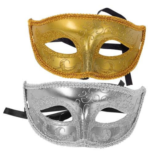 Warmhm 2 Stück Halloween Halbgesichtsmaske Kunststoff Leicht Langlebig für Damen Herren Masquerade Party Fasching Karneval Performance Zubehör Warmhm 2 Stück Halloween Halbgesichtsmaske Kunststoff Leicht Langlebig für Damen Herren Masquerade Party Fasching Karneval Performance Zubehör von Warmhm