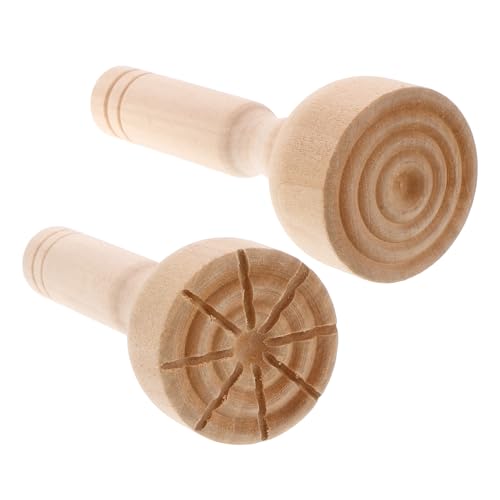 Warmhm 2 Stück Holzstempel Töpferstempel Holzstempel Tonstempel Hellbraun von Warmhm