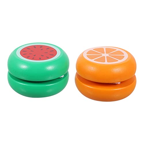 Warmhm 2 Stück Jo-jo- Lehrreich Yoyo Bälle Mini- Holzjoyo - Jo-jo-bälle Colorful Hölzern von Warmhm
