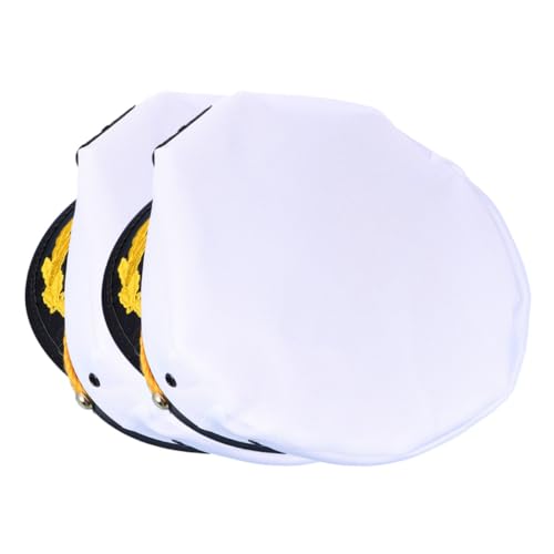 Warmhm 2 Stücke Kapitänsmütze für Cosplay Dekorativer Matrosenhut Strapazierfähigem Material für Kostümpartys Halloween und Nautische Themen von Warmhm