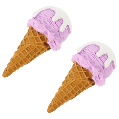 Warmhm 2 Stück Künstliche Eiscreme Modelle Realistische Deko Eistüten für Spielküche Fotorequisiten und Party Dekoration Lifelike Fake Ice für Zuhause und Geschäfte von Warmhm