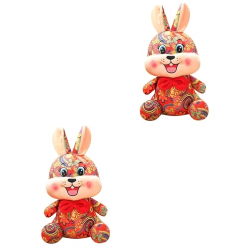 Warmhm 2 Stück Kuscheltier Hase Plüschkaninchen Weiche und Flauschige für Kinderzimmer Perfektes zum Jahr des Niedliches Rabatten Maskottchen für Zuhause von Warmhm