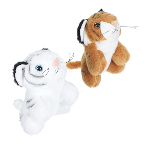 Warmhm 2 Stück Kuscheltier Tiger Niedliche Plüschtiere für Weiche Stoffspielzeuge für Jungen Dekorieren Lebensmittelechtes Material von Warmhm