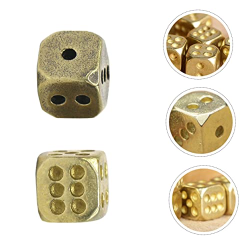 Warmhm 2 Stück Messingwürfel Jumbo spielsachen für filges Board Game Corner Rounder Ludo brettspiel Metallwürfel Gry planszowe aus reinem Kupfer Vereinswürfel reines Kupfer von Warmhm