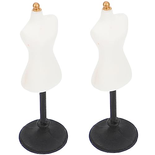 Warmhm 2 Stück Mini-Mannequin-Ständer für kinderspielzeug Puppenkleideraufhänger Mini-Kleidungsform Puppenkleiderständer Schneiderpuppe Schaufensterpuppe nähen Harz Weiß von Warmhm