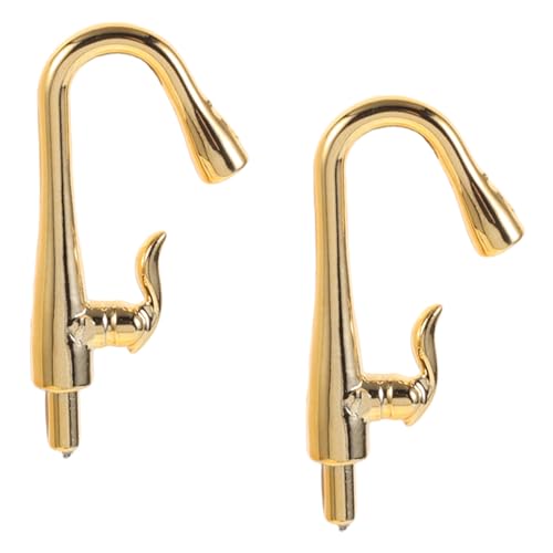 Warmhm 2 Stück Miniatur-Wasserhahn Für Küche Und Bad Mini-Puppen Miniatur-Badezimmer-Requisite Miniaturen Mini-spieltoilette Mini-toiletten Zum Basteln Plastik Golden von Warmhm
