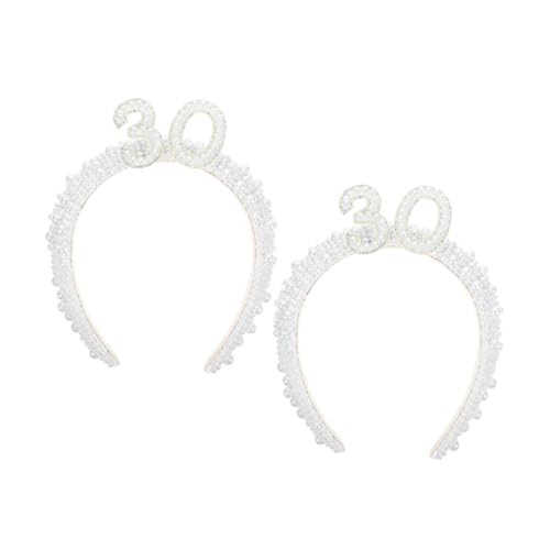 Warmhm 2 Stück Perlenstirnband Alles Zum Geburtstag Stirnband Geburtstag Tiara Für Frauen Aluminiumlegierung Weiß Warmhm 2 Stück Perlenstirnband Alles Zum Geburtstag Stirnband Geburtstag Tiara Für Frauen Aluminiumlegierung Weiß von Warmhm