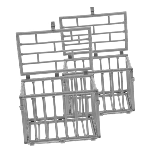 Warmhm 2 Stück Miniatur Käfig Modell aus Kunststoff für Actionfiguren Kleiner Spielzeug Requisite für Selbstgemacht Szene Layout von Warmhm