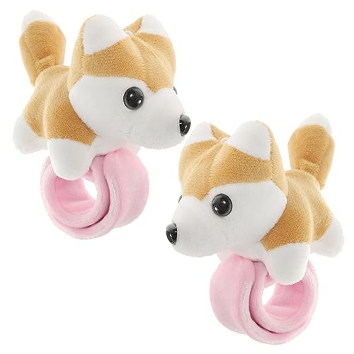 Warmhm 2 Stück Plüsch Tier Slap Armbänder Cartoon Tier Slap Bands für Geburtstagsfeiern Partygeschenke und Spielaktivitäten Hautfreundlich und Langlebig von Warmhm