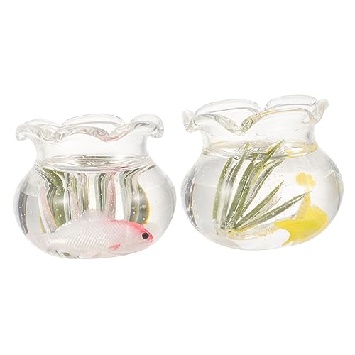 Warmhm 2 Stück Puppenhaus Miniatur Puppenhaus Szene Mini Fischglas Modell Küchentisch Mittelstücke Mini Winzige Dinge Simulation Fischtank Modell Fischglas Warmhm 2 Stück Puppenhaus Miniatur Puppenhaus Szene Mini Fischglas Modell Küchentisch Mittelstücke Mini Winzige Dinge Simulation Fischtank Modell Fischglas von Warmhm