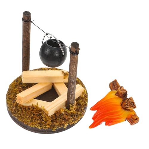 Warmhm 2er-Pack Miniatur-ofen Im Vintage-Stil Für Puppenhaus Harz Landschaftsbau Mini-Lagerfeuer Spielzeug Jungen Und Mädchen Rollenspiel-zubehör von Warmhm