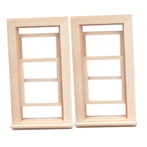 Warmhm 2 Stück Puppenhausmöbel Simulationsfenster Für Puppenhaus Miniatur Puppenhauszubehör Miniaturhauszubehör Miniaturen Puppenhauszubehör Puppenhausfenster Holz Khaki von Warmhm