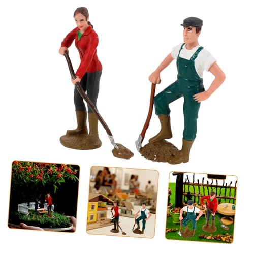 Warmhm 2 Stück Puppenschaufel Bäuerin, Arbeiterin Figur Bauernspielzeug Kuchen Desktop - Landarbeitermodell eingetopfte Ornamente Modell für Sandtisch Plastik Warmhm 2 Stück Puppenschaufel Bäuerin, Arbeiterin Figur Bauernspielzeug Kuchen Desktop - Landarbeitermodell eingetopfte Ornamente Modell für Sandtisch Plastik von Warmhm
