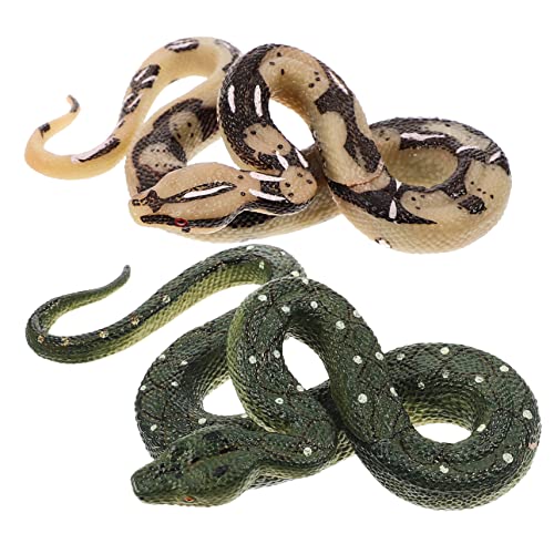 Warmhm 2 Stück Python-Modell falsche Schlange realistische Schlange für kinderspielzeug Simulationsschlangenfiguren kleine Schlangenfiguren Plastik von Warmhm