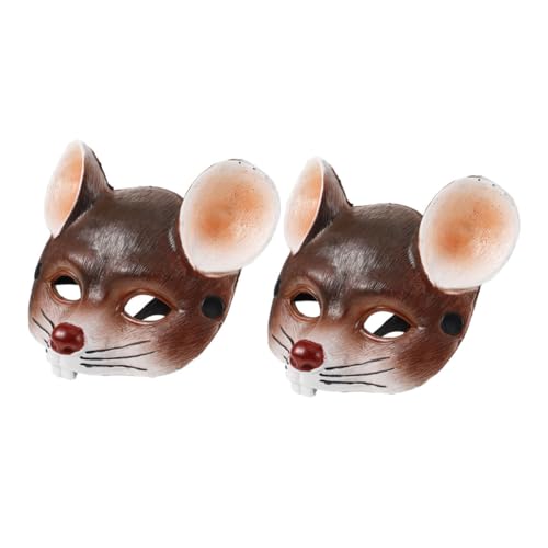 Warmhm 2 Stück Realistische Rattenmasken für Halloween Karneval und Cosplay PU Schaum Tierkostüm Gesichtsbedeckung für Mottopartys und Maskeraden von Warmhm