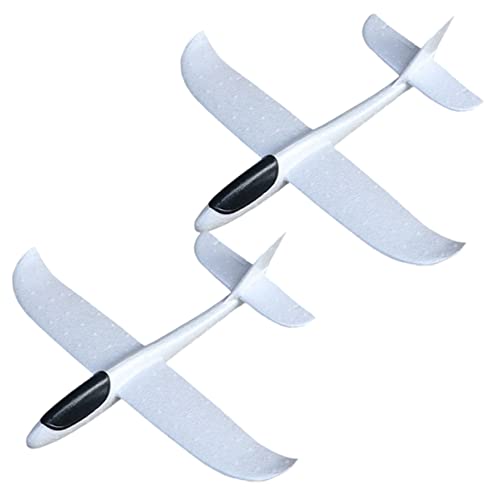 Warmhm 2 Stück Schaumflugzeuge zum Handwerfen Flugzeug fliegend Quad Ebene flugspielzeug Flugzeuge- für Outdoor- für Flugzeug basteln Weiß von Warmhm