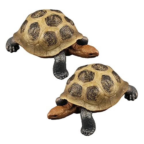 Warmhm 2 Stück Schildkröten Modell Schildkrötenstatuen Figuren Tierschildkröten Kinderspielzeug Kindergeschenke Kleinkindgeschenke Cartoon Schildkröten Ornament Dekorative von Warmhm