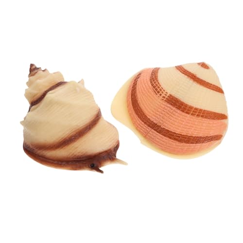 Warmhm 2 Stück Simulation Muschelmuschel Muschelschalenmodell Meeresstrand Muscheln für kinderspielzeug Simulation Muschelmodell Meereslebewesen Handwerk Plastik von Warmhm