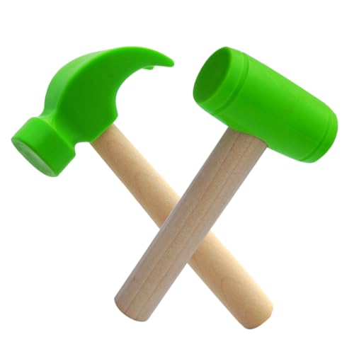 Warmhm 2 Stück Simulationshammerspielzeug Kinderspielzeug Spielzeugwerkzeuge Hammerspielzeug Hämmern Kunststoff Green von Warmhm
