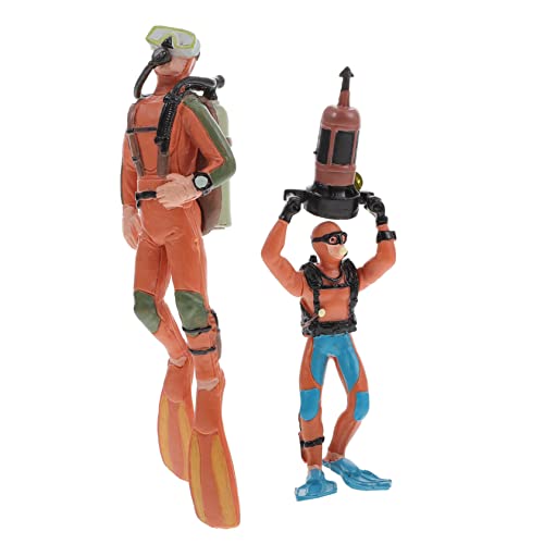 Warmhm 2 Stücke Taucherfiguren Realistische PVC Unterwasser Explorer Puppen Simulation Action Figuren für Kinder Unterwasser Dekoration Spielzeug für Aquarium und Landschaftsornament von Warmhm