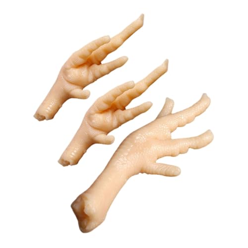 Warmhm 2 Stück Simuliertes Hühnerfußmodell Set Zum Brüten Von Artemia Huhn Kostüm Für Erwachsene Hummerkrallenkostüm Essensrequisiten Flickin Chicken-Spiel Hühnerflügelspielzeug PVC Beige von Warmhm
