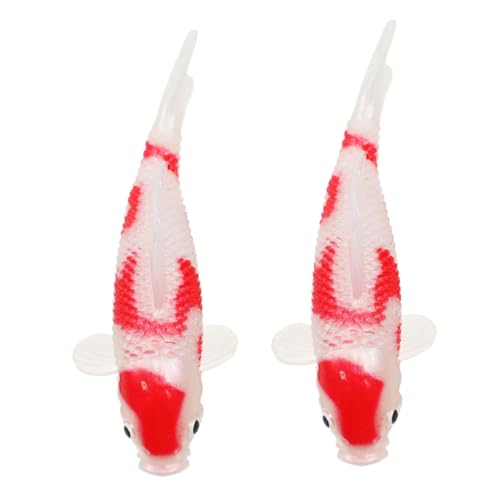 Warmhm 2 Stück Simuliertes Koi Modell Gefälschter Fisch Goldfischfiguren Ornament Schwimmender Fisch Miniatur Fischfiguren Gefälschter Simulationsfisch Ornament von Warmhm