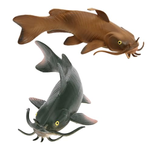 Warmhm 2 Stück Simuliertes Welsmodell für kinderzimmer Dekoration für Zuhause Tiermodell Simulation Fisch Modell simulierter Fisch Fisch-Requisite PVC von Warmhm