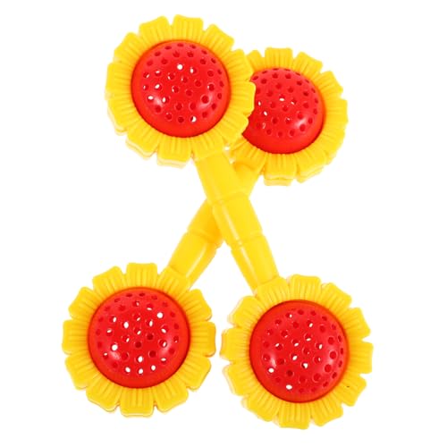 Warmhm 2 Stück Sonnenblumenhanteln kinderspielzeug kindersport greifspielzeug musikalisches hantel Kinderbewegung fitnessgeräte kinderentwicklung Rasseln Plastik von Warmhm