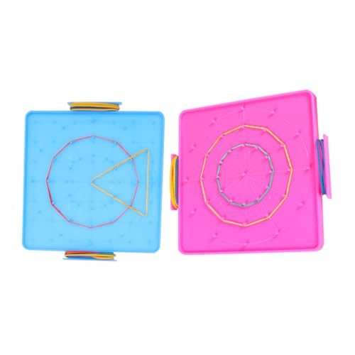 Warmhm 2 Stück Studenten-pinnwand Mathe Geometriemanipulationen Geobrett Klein Doppelseitiges Geoboard Sensorisch Bunt Lehre Geoboards Für Steckbrett Für Planke Plastik von Warmhm