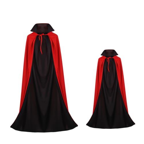 Warmhm 2 Stück Stylisches Halloween Umhang Doppelseitiger Vampir Cape für Erwachsene und Leicht und Einfach zu Tragen für Kostümpartys und Bühnenaufführungen von Warmhm