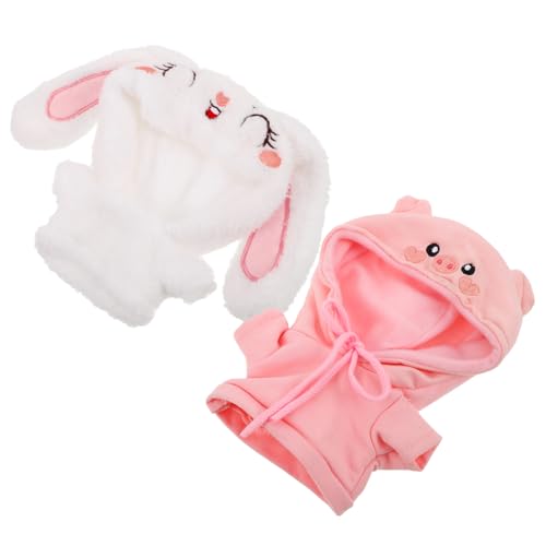 Warmhm Entzückende Plüschbär-Puppen-Kapuzenpullover 2 Stück Weiche Baumwoll-Kapuzenpullover Zum Anziehen Der Puppe von Warmhm