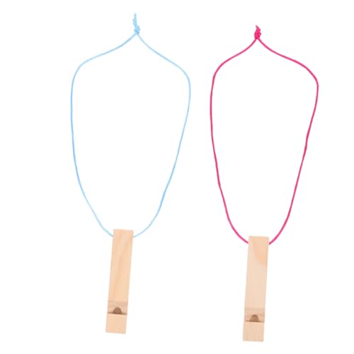 Warmhm 2 Stück Teiliges Holzpfeifen Set mit Halsband DIY Bemalbar Robuste Mini Zugpfeife für Musikspiele Geburtstagsfeiern und Outdoor Aktivitäten Fördert Kreativität und Musikalische von Warmhm