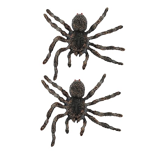 Warmhm 2 Stück Tiermodell Insekten große haarige Spinne realistische große Spinne Spielzeugauto halloweenkostüme Halloween Spinnenfigur tragbares Spinnenspielzeug Plastik von Warmhm