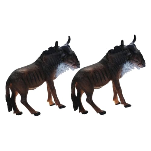 Warmhm 2 Stück Tiermodell- lernspielzeug Rollenspiel Afrikanische Tier Tierfiguren für Schreibtisch Realistisches Tiermodell Zoo Tiere Kleinkindpferd PVC von Warmhm