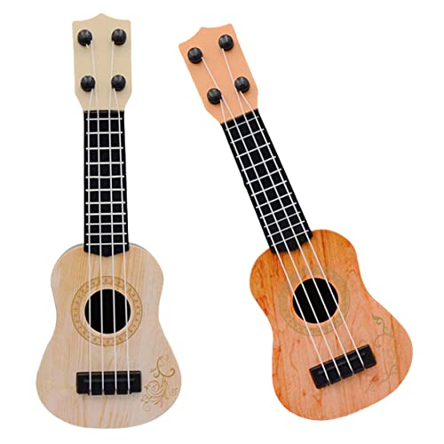 Warmhm 2 Stück Ukulele für Musikalisches Lernspielzeug zur Frühen Bildung Simulationsgitarre für Kleine Musikbegeisterte von Warmhm