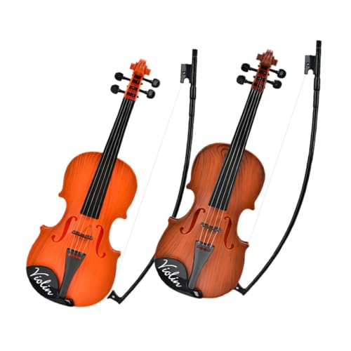Warmhm 2 Stück Violine Kindergeige anfänger akustische Violine Geigenverzierung Spielzeuggeige Kleinkind Geige Anfänger Violine Instrumente für Geigenspielzeug Plastik von Warmhm