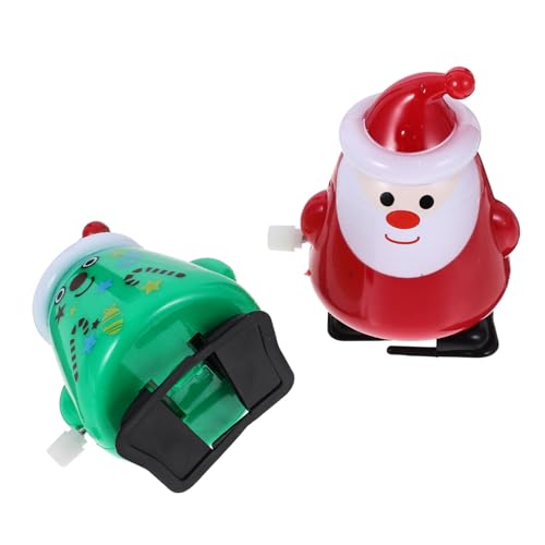 Warmhm 2 Stück Weihnachts Aufziehspielzeug für Lustige Partyspielzeuge mit Verschiedenen Designs als Mitgebsel für Weihnachten und Geburtstagsfeiern von Warmhm