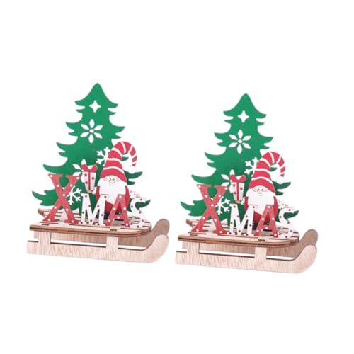 Warmhm 2 Stück Weihnachtsdekoration Holzpuzzle Schlitten Ornament DIY Weihnachtsdekoration für Freunde Kreatives Basteln für Festliche Wiederverwendbar und Leicht Zusammenzubauen von Warmhm