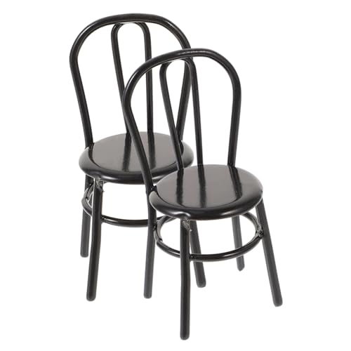 Warmhm 2 Stück entzückendes Miniaturspielzeug winzig Zubehör schön klein Bedroom Decoration puppenstubenmöbel Filigrane Miniaturmöbel realistisches Miniaturspielzeug Legierung Black von Warmhm